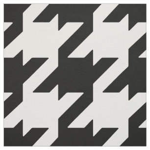 Customise your own bold black white houndstooth fabric