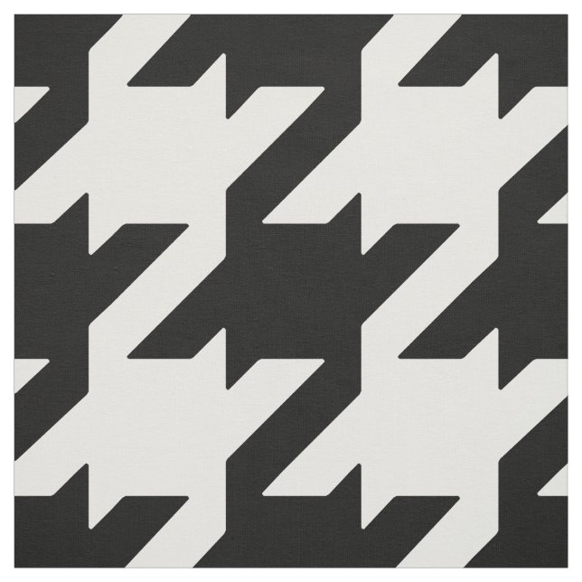 Customise your own bold black white houndstooth fabric (Swatch)