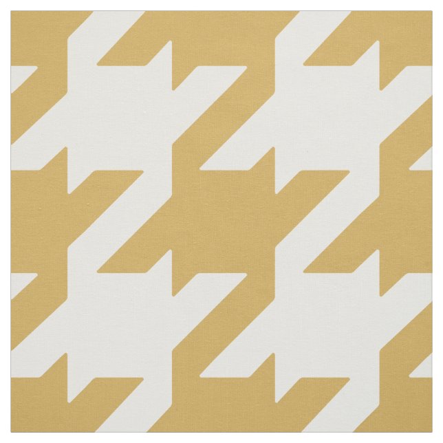 Customise your own bold gold white houndstooth fabric (Swatch)