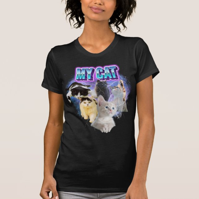 Customise Your Own Cat Bootleg 90's Style Photo T-Shirt (Front)