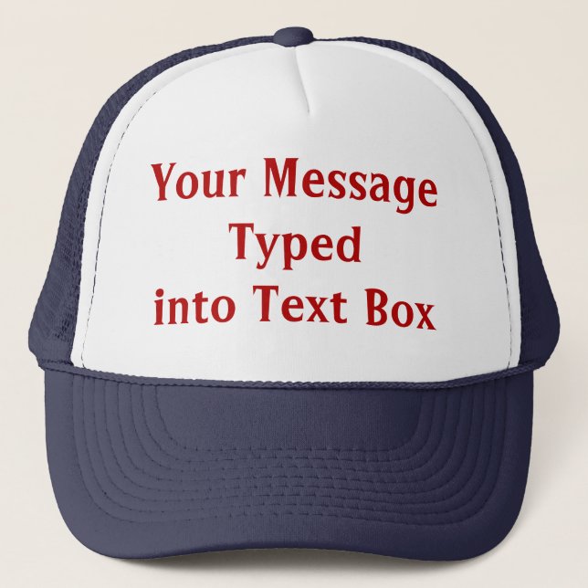 Customise Your Own Flat Bill Hats with YOUR TEXT (Front)