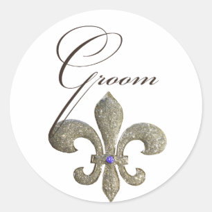 Customise your own Fleur-de-lis design Classic Round Sticker