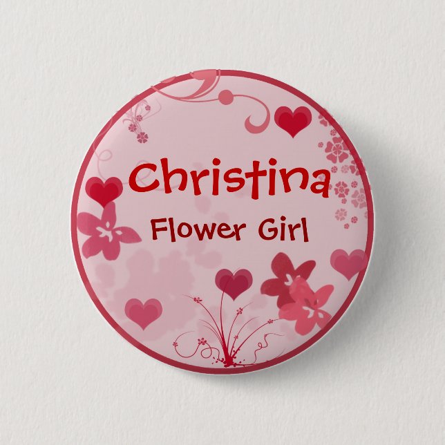 Customise your own flower girl button - template (Front)