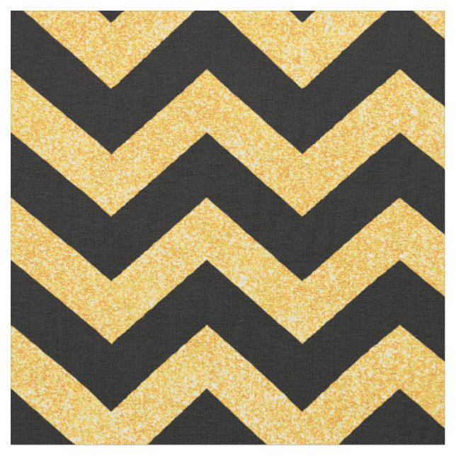 Customise your own glitter gold chevron pattern fabric (Close Up)