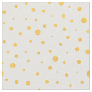 Customise your own glitter gold polka dots pattern fabric