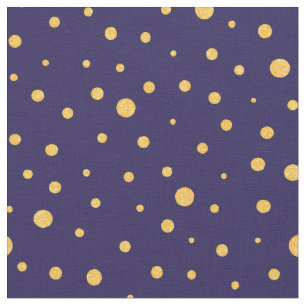 Customise your own gold polka dot on midnight blue fabric