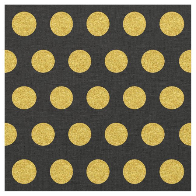 Customise your own gold polka dot pattern in black fabric (Close Up)