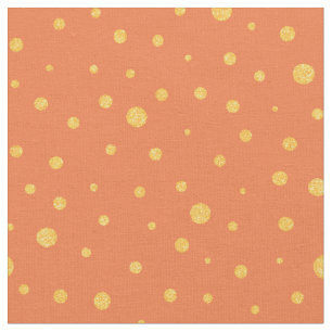 Customise your own gold polka dots in orange fabric