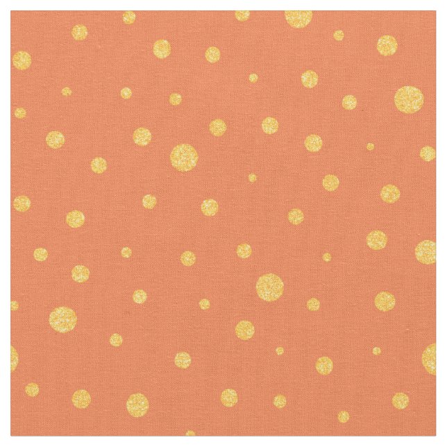 Customise your own gold polka dots in orange fabric (Close Up)