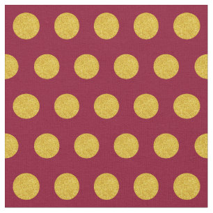 Customise your own gold polka dots pattern in red fabric