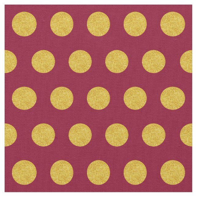 Customise your own gold polka dots pattern in red fabric (Close Up)