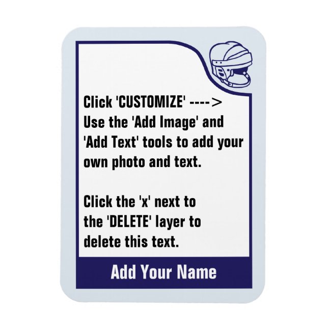 Customise Your Own Hockey Trading Card Magnet (Vertical)
