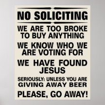 Customise Your Own No Soliciting Sign