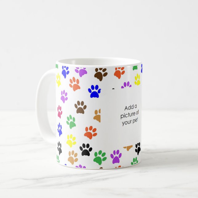 Customise Your Own Pet Picture Paw Print Mug (Front Left)