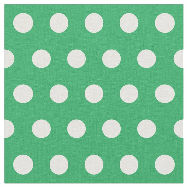 Customise your own polka dots pattern in green fabric (Close Up)