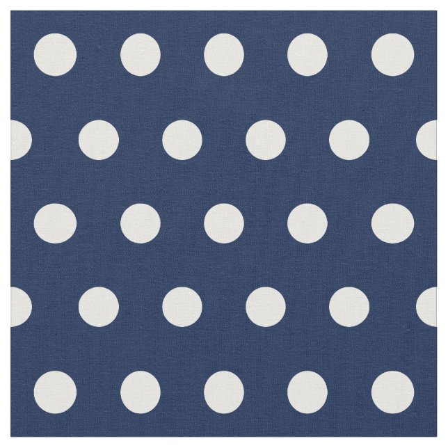 Customise your own polka dots pattern in navy blue fabric (Close Up)