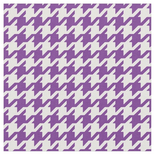 Customise your own purple houndstooth pattern fabric (Close Up)
