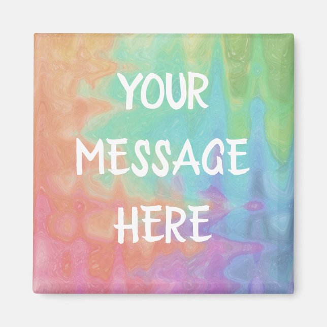 Customise your own rainbow watercolor  magnet (Front)