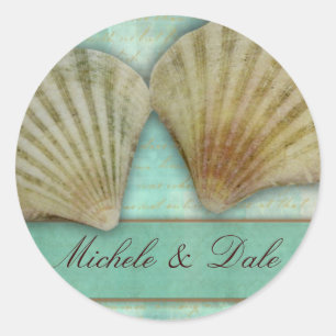 Customise your own seashell design classic round sticker