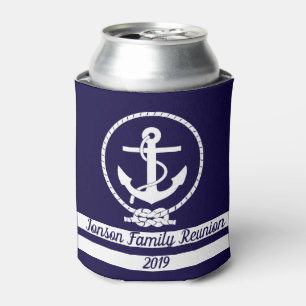 Customise your own Stylish Elegant Nautical Theme Can Cooler