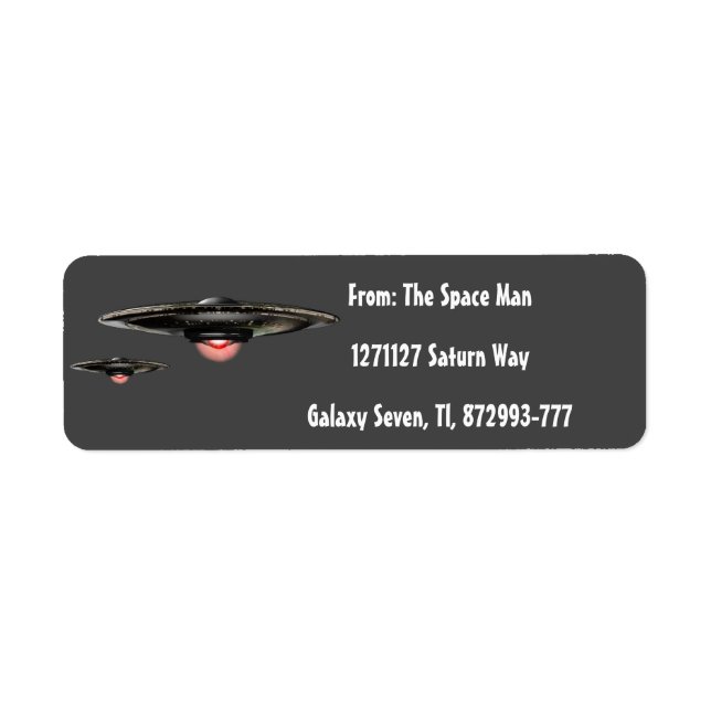 Customise your own UFO Return Address Label (Front)