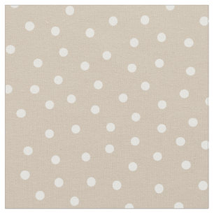Customise your own white polka dots in beige fabric