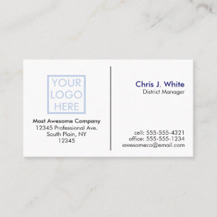 Customise Your Own - Your Logo - Plain White Business Card