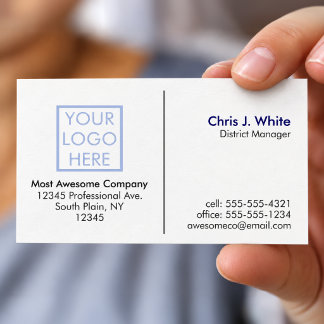 Customise Your Own - Your Logo - Plain White Business Card