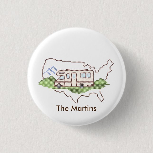 Customise Your Road Trip USA Button (Front)