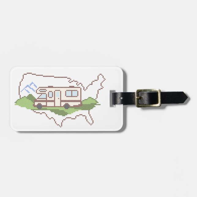 Customise Your Road Trip USA Luggage Tag (Front Horizontal)