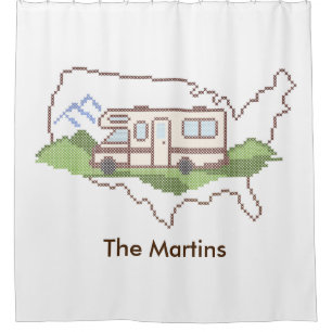 Customise Your Road Trip USA Shower Curtain