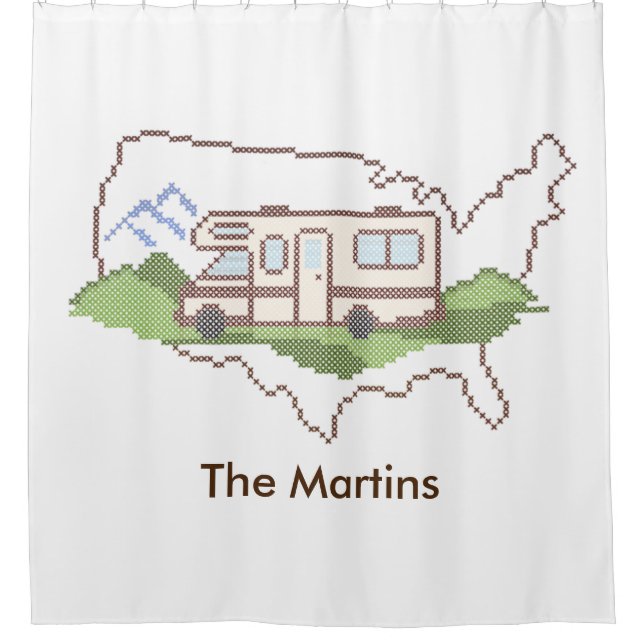 Customise Your Road Trip USA Shower Curtain (Front)