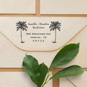 Customise Your Rustic Beach/Names+Return Address Rubber Stamp
