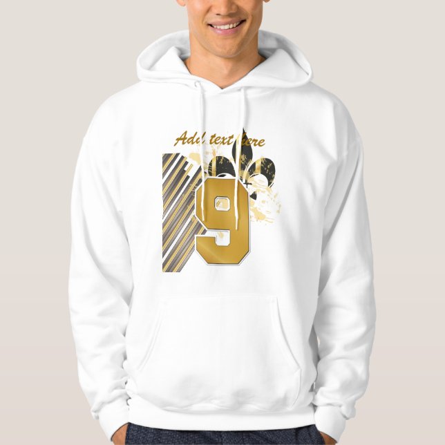 Customise your text, fleur de lis hoodie (Front)