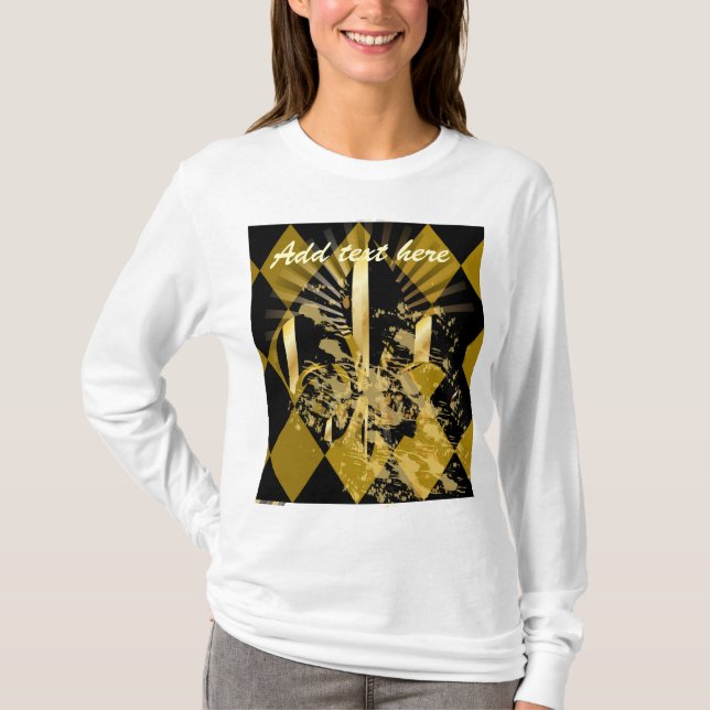 Customise your text, fleur de lis T-Shirt (Front)