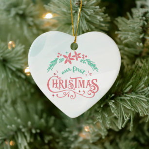 Customise Your Text Gold Christmas Married Ceramic Ornament