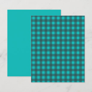 Customise Your Text Teal Check Plaid Pattern Paper