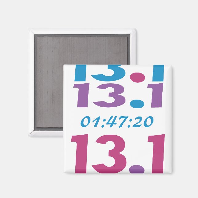 Customise Your Time 13.1 half marathon run magnet (Front/Back)