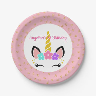 Customise Your Unicorn Birthday Paper Plate