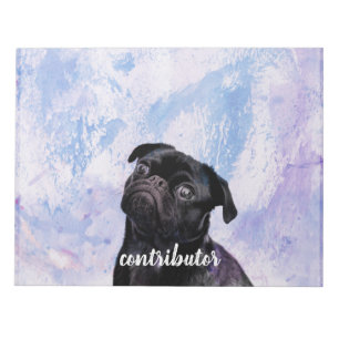 Customise Your Very Own Black Pug Contributor Dog Notepad