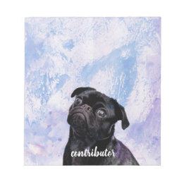 Customise Your Very Own Black Pug Contributor Dog Notepad