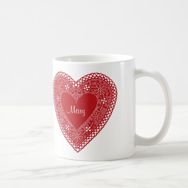 Customise Your Vintage Lace Heart Mug (Right)
