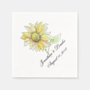 Customise your wedding napkins Fall Sunflowers