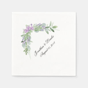 Customise your wedding napkins Greenery & lavender