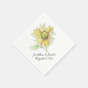 Customise your wedding napkins Sunflower