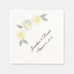 Customise your wedding napkins Yellow Floral