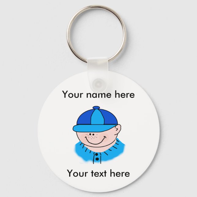 Customise Yourself Boy Baseball Key Ring (Front)