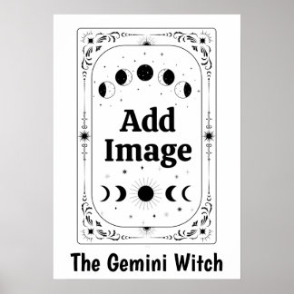 Customise Zodiac Tarot Astrology Gemini Witch Gift Poster