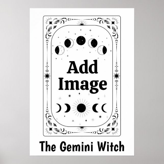Customise Zodiac Tarot Astrology Gemini Witch Gift Poster (Front)