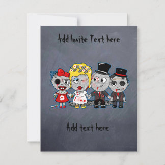 Customise Zombies wedding bride groom accessories Invitation
